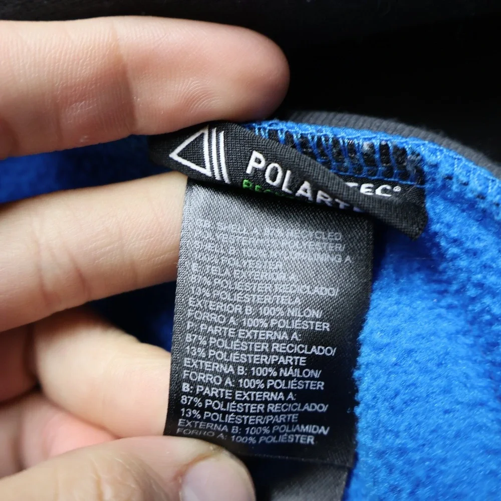 North Face Denali Jacket Men XL Blue Black Polartec Insulated Fleece Heavyweight